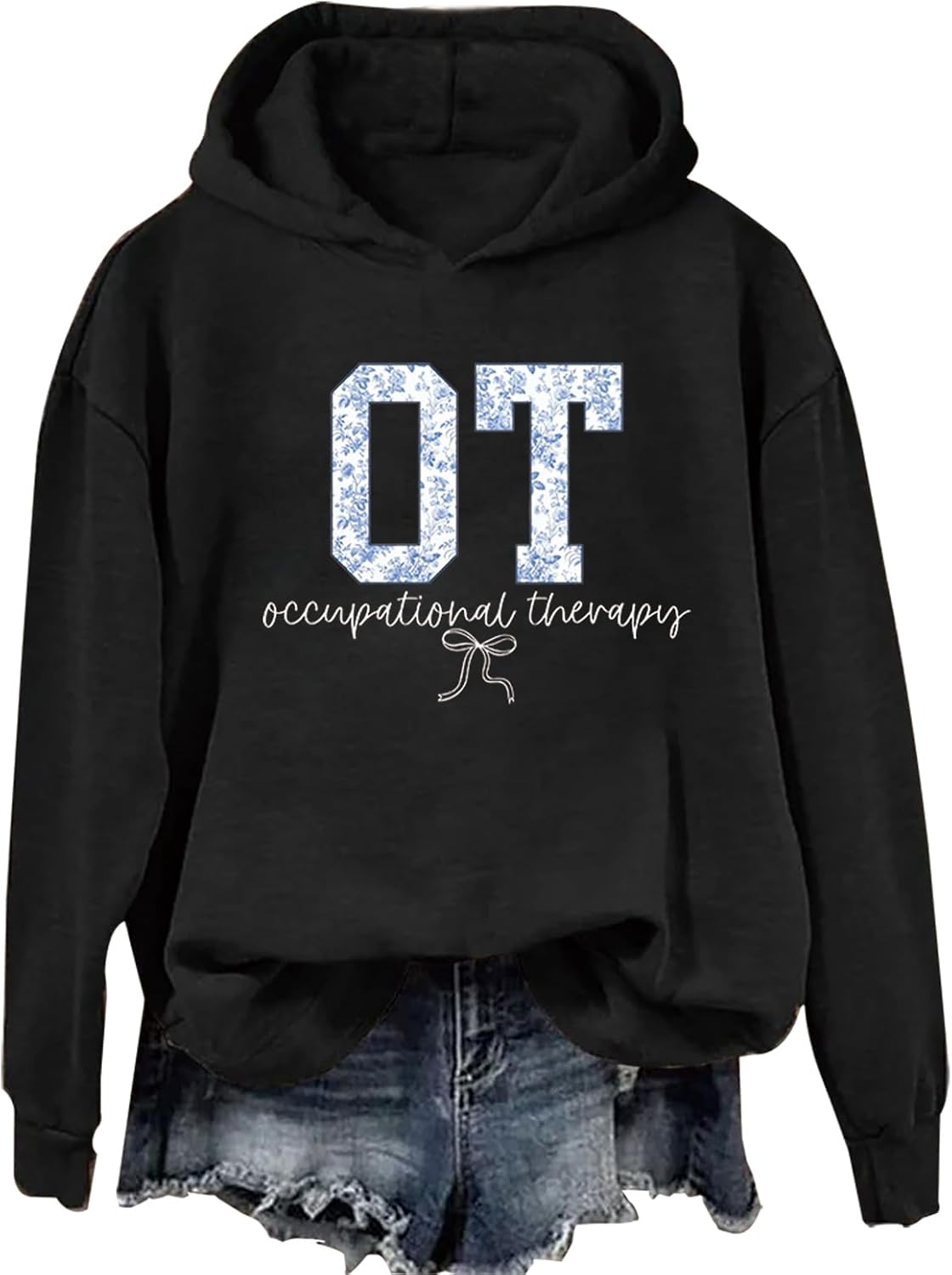 Occupational Therapy Sweatshirt & Hoodie Toile OT Shirt Long Sleeve - Black