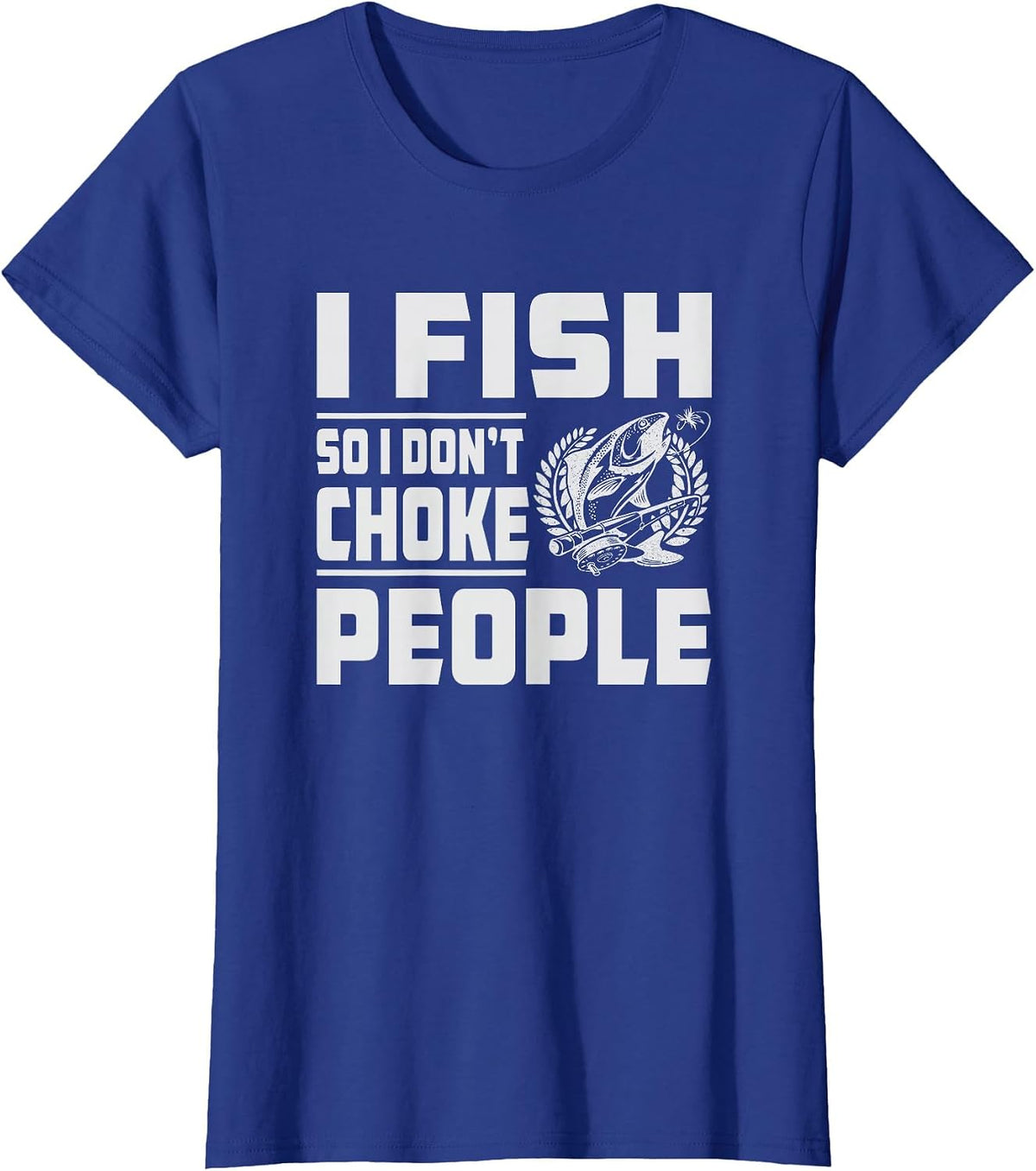Funny Bass Fishing T-Shirt - Royal Blue