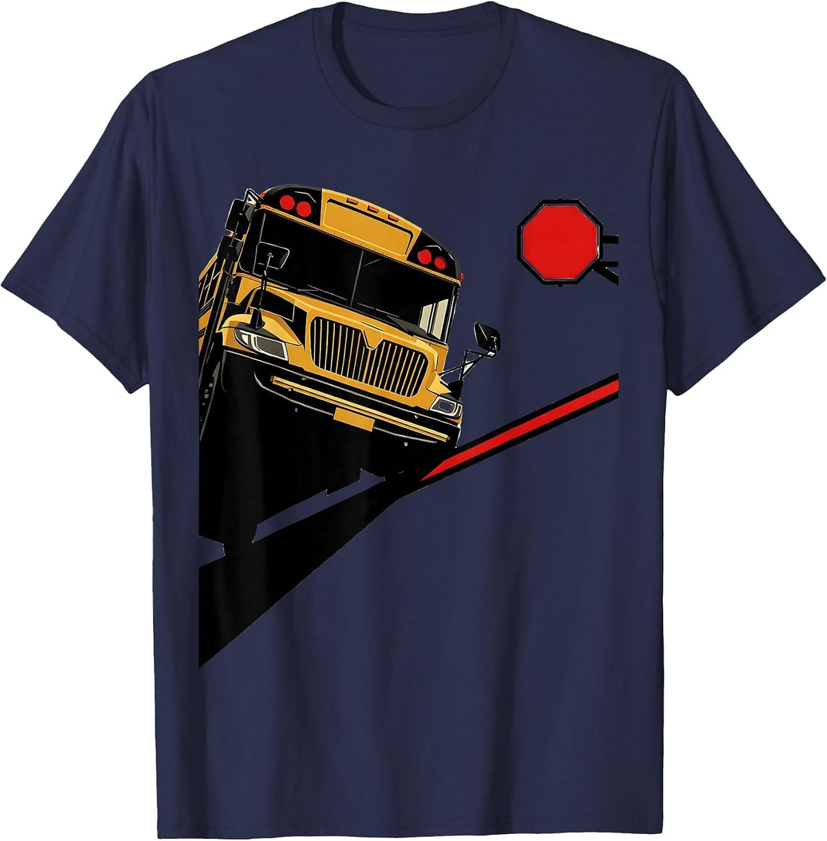 School Bus Driver Mask Funny Transportation Squad T-Shirt - Navy Blue