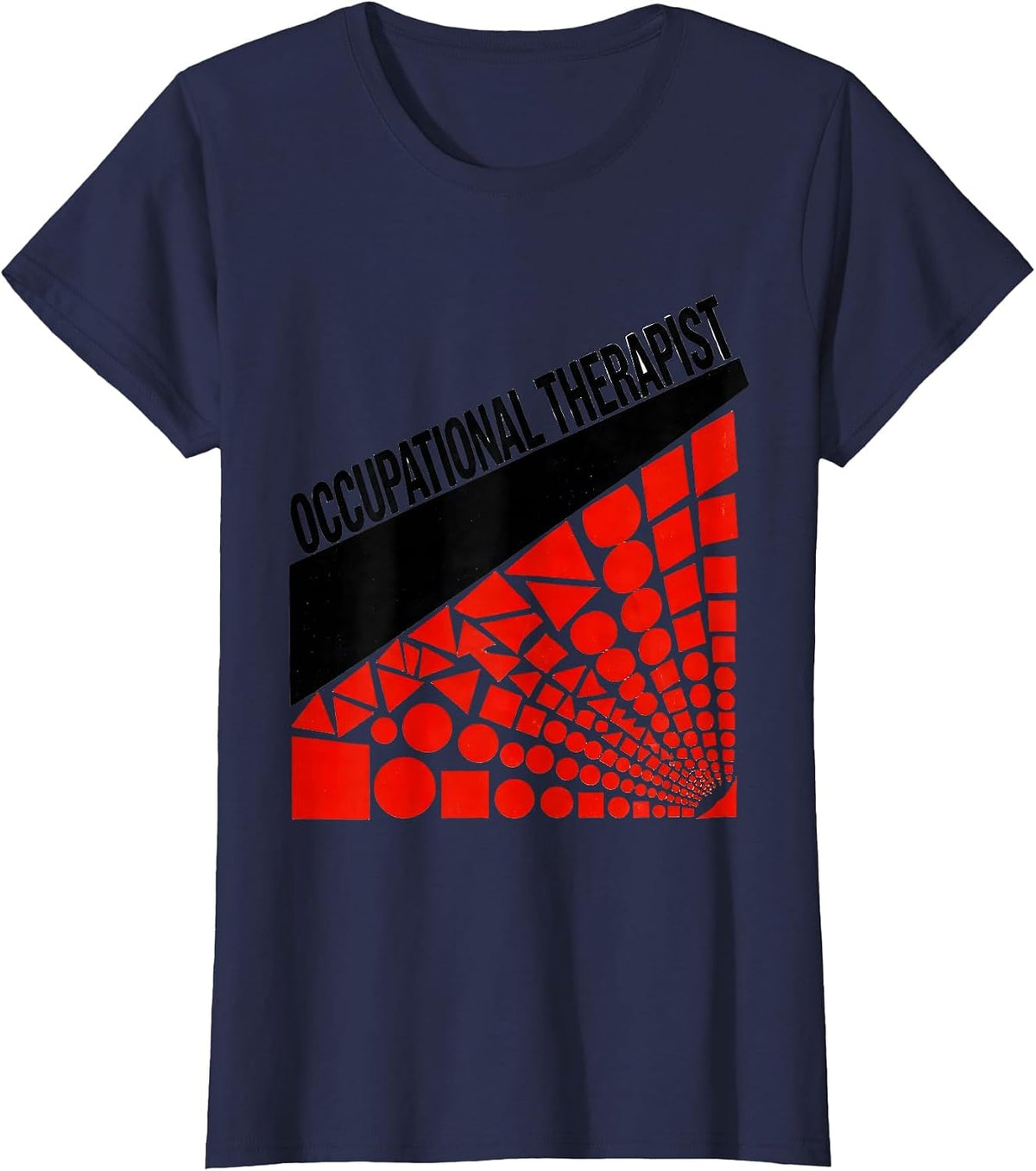 Women's Occupational Therapist Constructivist Poster OT Month Work T-Shirt - Navy Blue