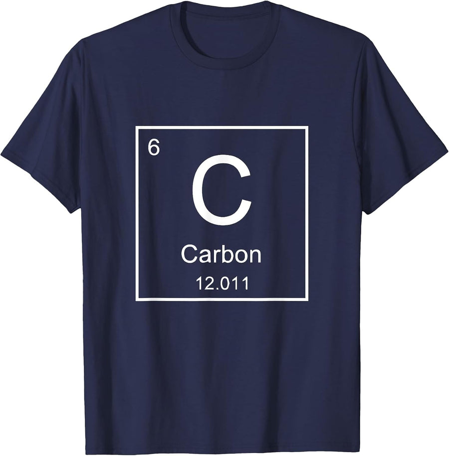 Periodic Table of Elements Carbon Element T-Shirt - Navy Blue