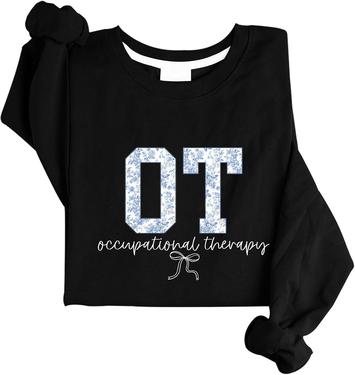 Occupational Therapy Sweatshirt & Hoodie Toile OT Shirt Long Sleeve - Black-crew