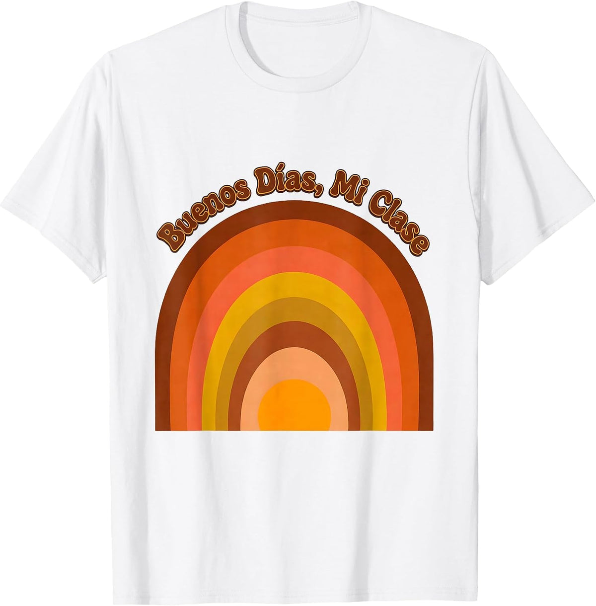 Buenos Días Mi Clase Retro 70s Spanish Teacher Back T-Shirt - White