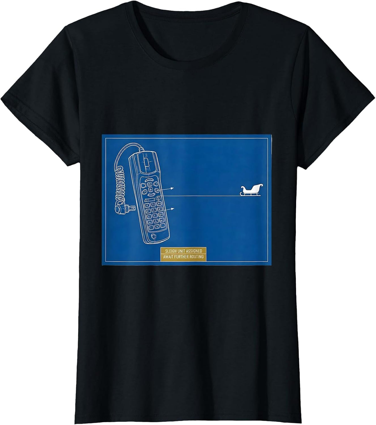 Sleigh Unit Assigned Await Further Routing 911 Dispatcher T-Shirt - Black