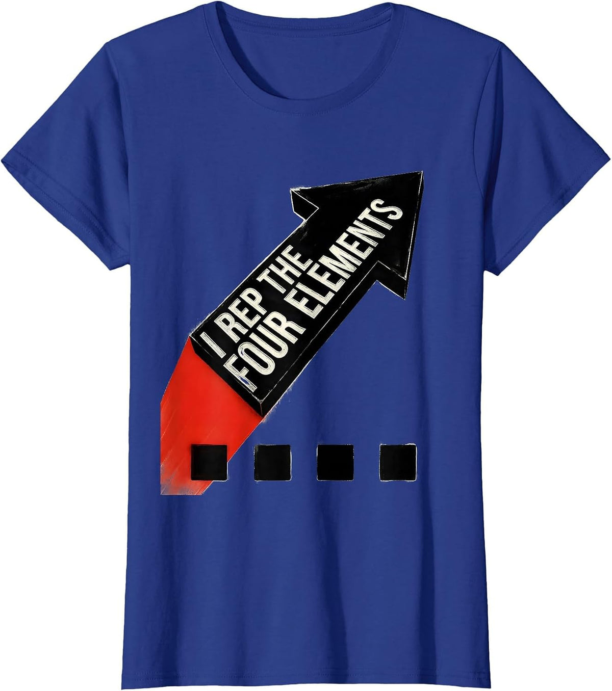 Women's I Rep The Four Elements Constructivist Graffiti Hip Hop Rap T-Shirt - Royal Blue