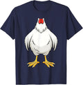 Chicken Shirt Halloween Costume Tee T-Shirt for Men Women Kids Adults Funny Chicken Hen Body Costume Tees - Navy Blue