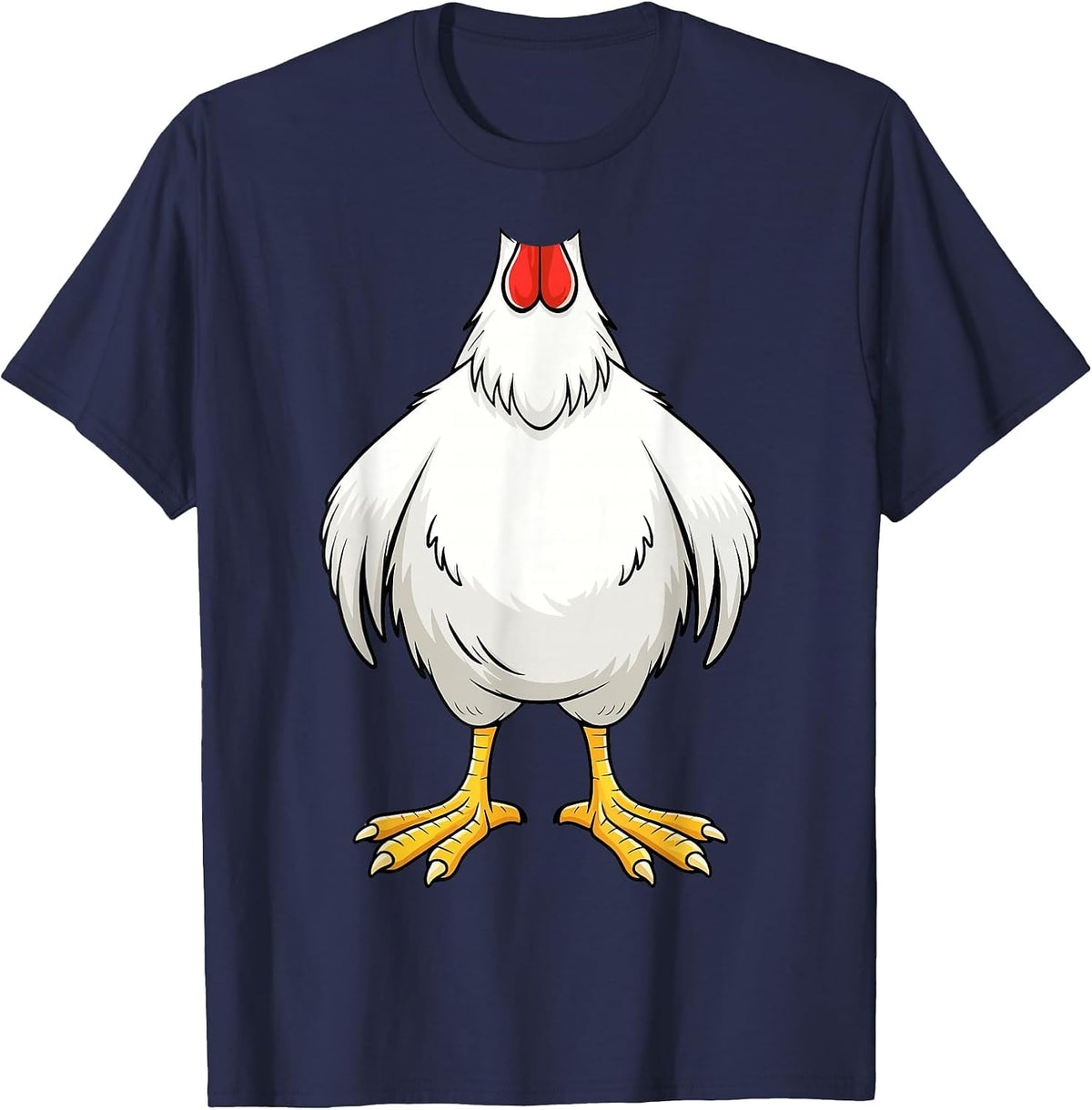 Chicken Shirt Halloween Costume Tee T-Shirt for Men Women Kids Adults Funny Chicken Hen Body Costume Tees - Navy Blue