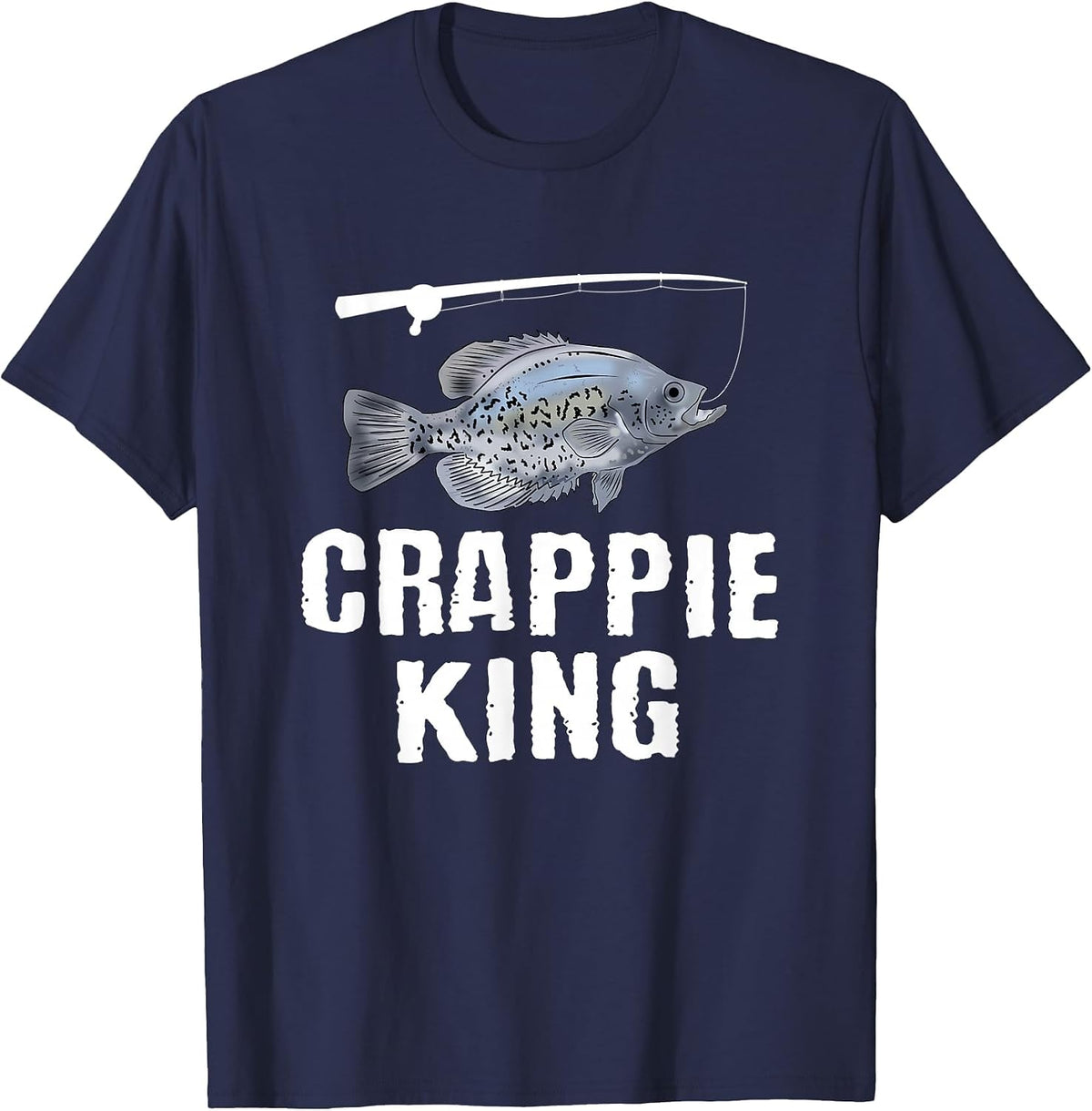 Fun Crappie Fishing Pan Fish Freshwater Fisherman T-Shirt - Navy Blue