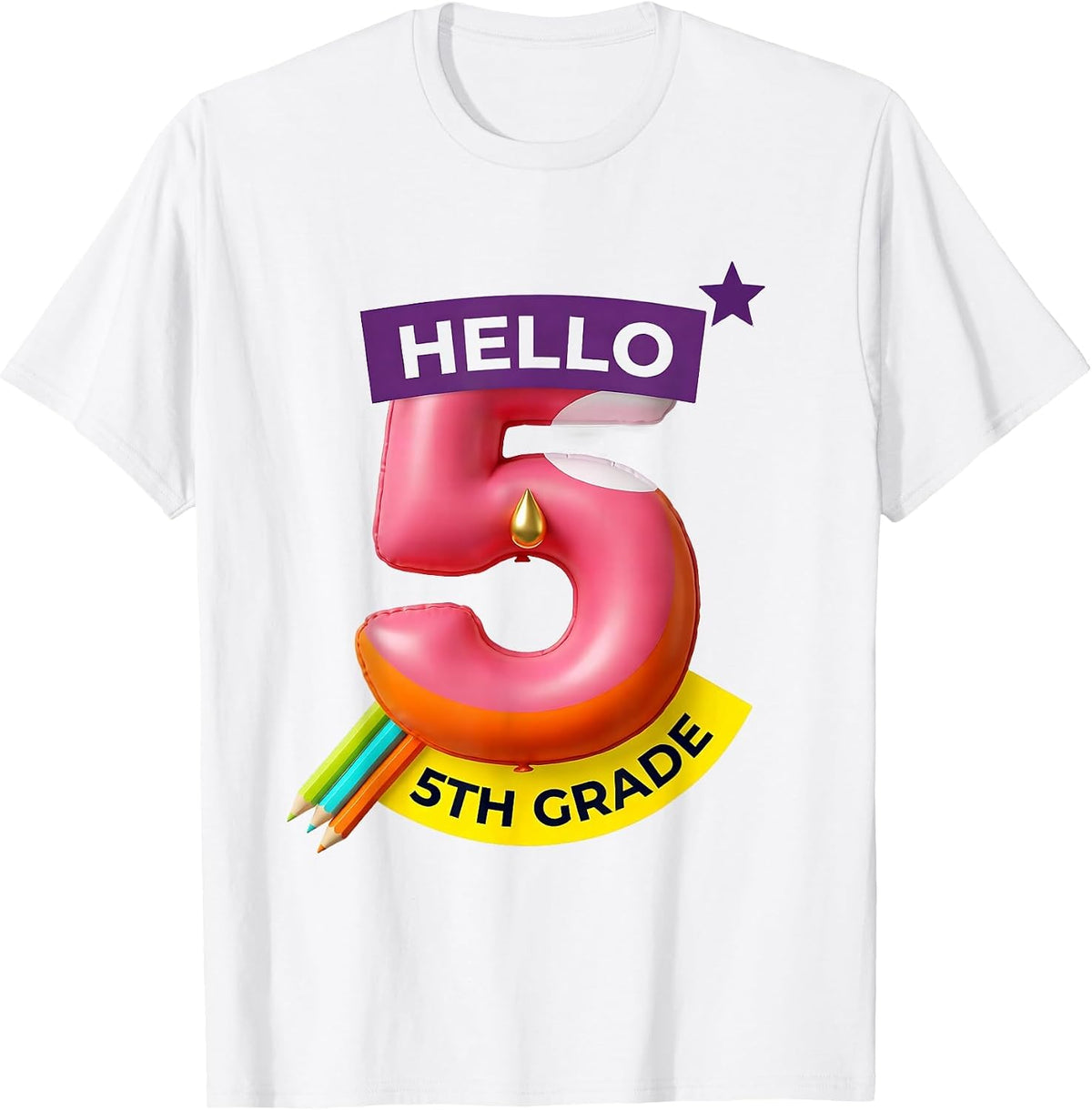 Men's Hello 5th Grade Groovy Back To School First Day of Fifth T-Shirt - White