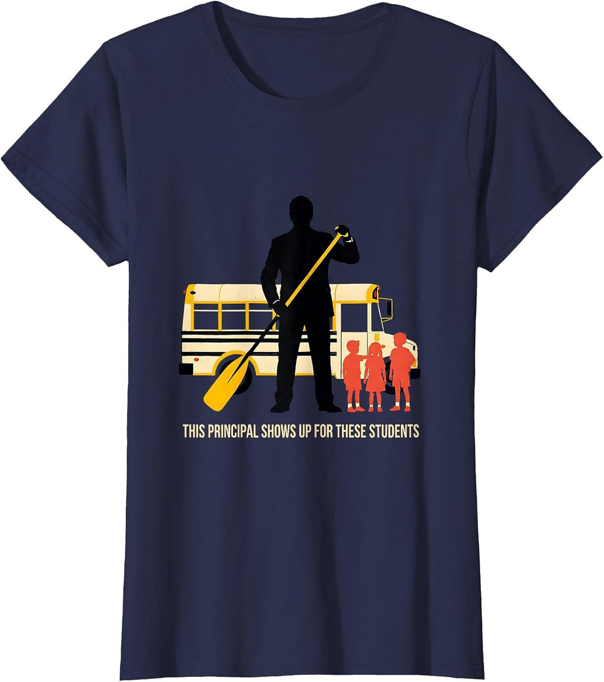 Women's This Principal Shows Up For These Students Principal T-Shirt - Navy Blue