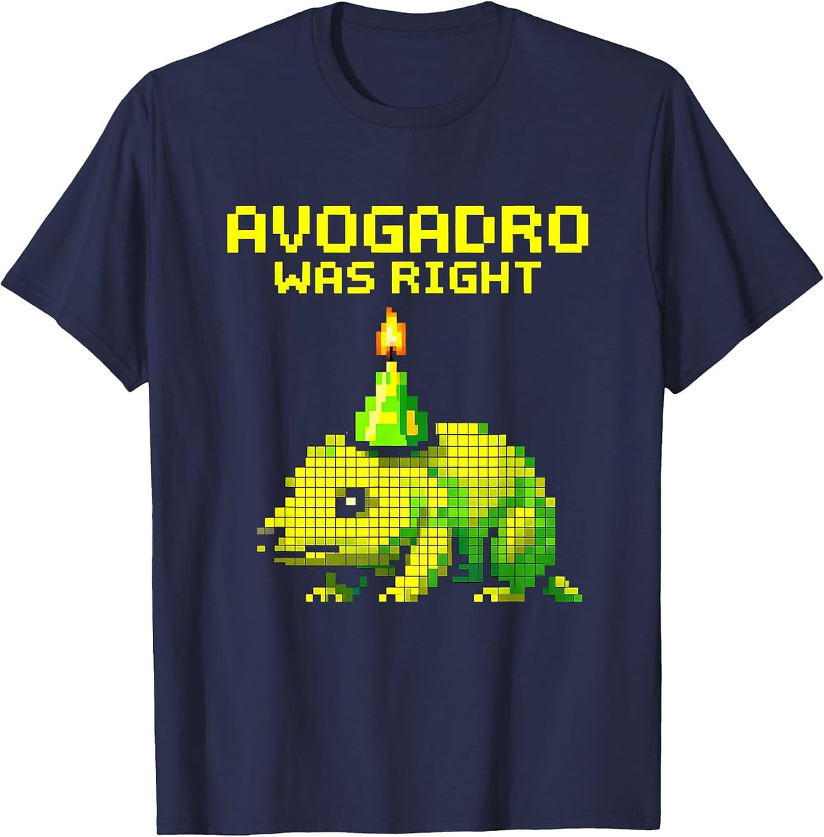 Avogadro Was Right Pixel Art Mole Day Chemistry Student T-Shirt - Navy Blue