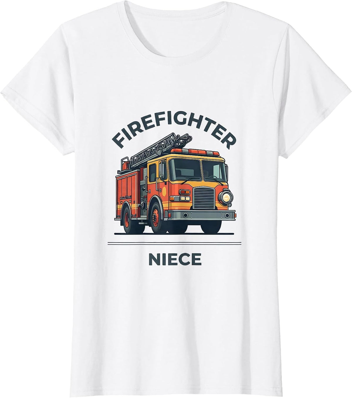 Firefighter Niece Funny Fire Department Family Humor T-Shirt - White