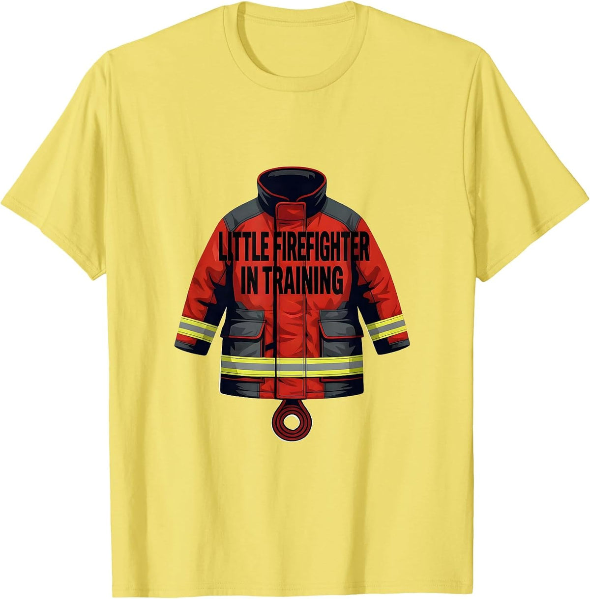 Men's Little Firefighter In Training Minimalist Toddler Boy T-Shirt - Lemon Yellow