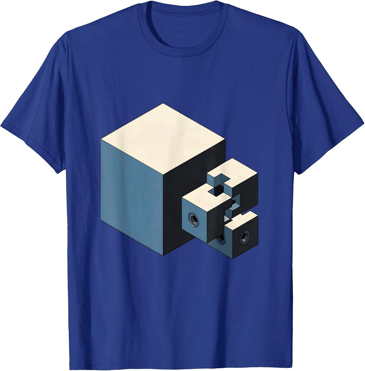 Isometric Cube Element Block Chemistry Humor T-Shirt - Royal Blue