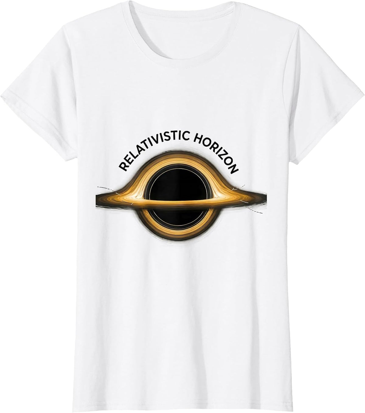 Relativistic Horizon Minimalist Black Hole Physics T-Shirt - White