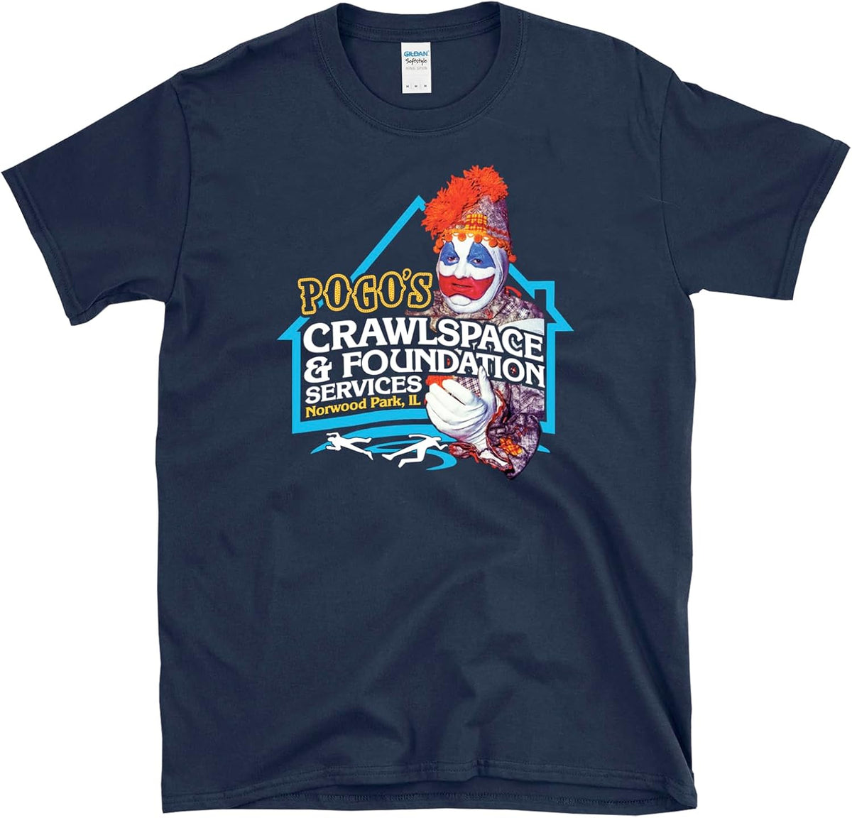 POGO'S Crawlspace & Foundation Services True Crime Fan John gacy T-Shirt - Navy