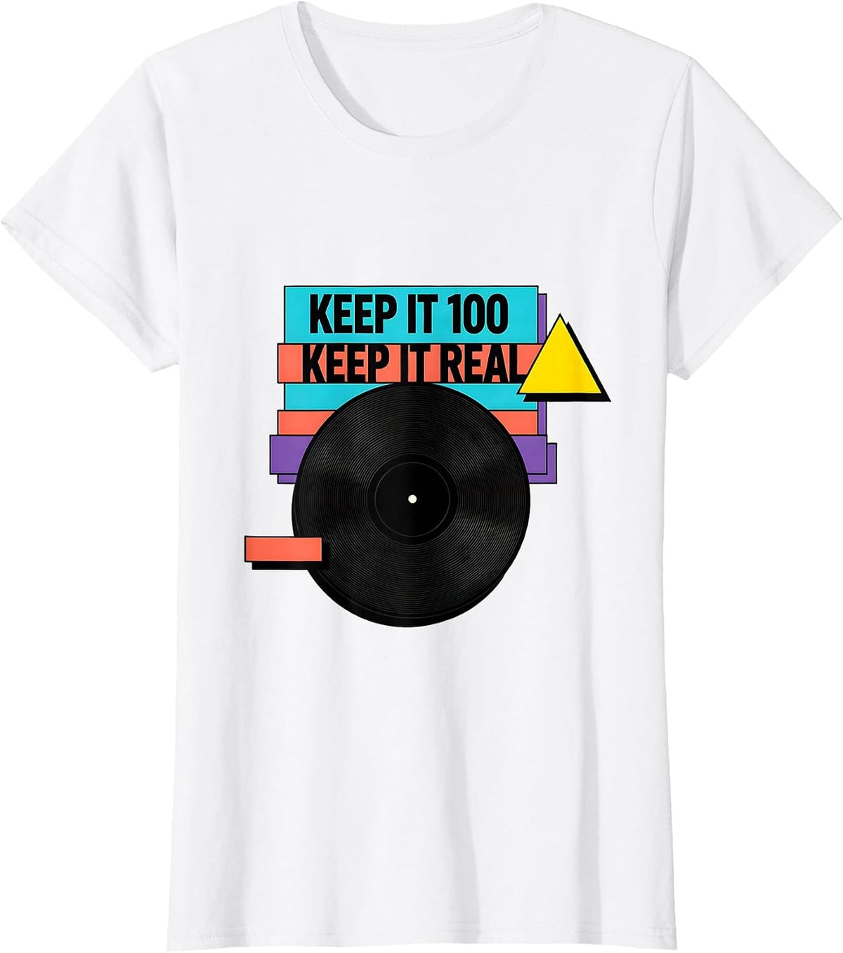 Keep It 100 Keep It Real Memphis Postmodern Hip Hop T-Shirt - White