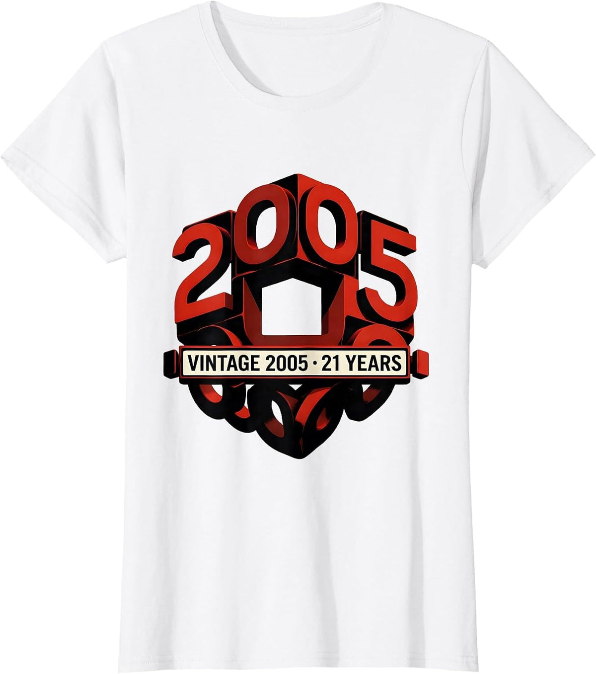 Women's Vintage 2005 · 21 Years Milestone Birthday Badge T-Shirt - White