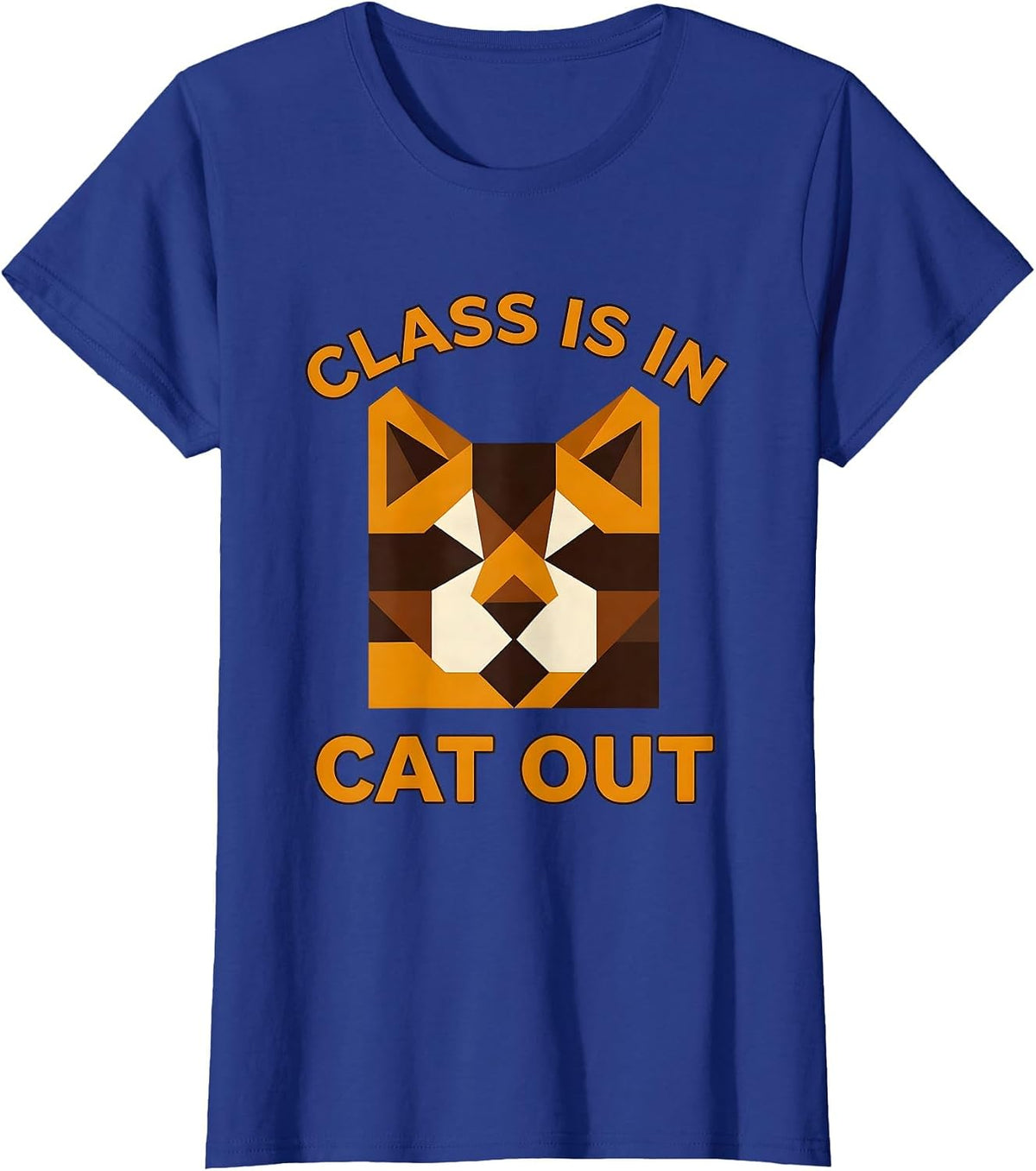 Women's Bengal Cat Lover Back to School Graphic Design T-Shirt - Royal Blue