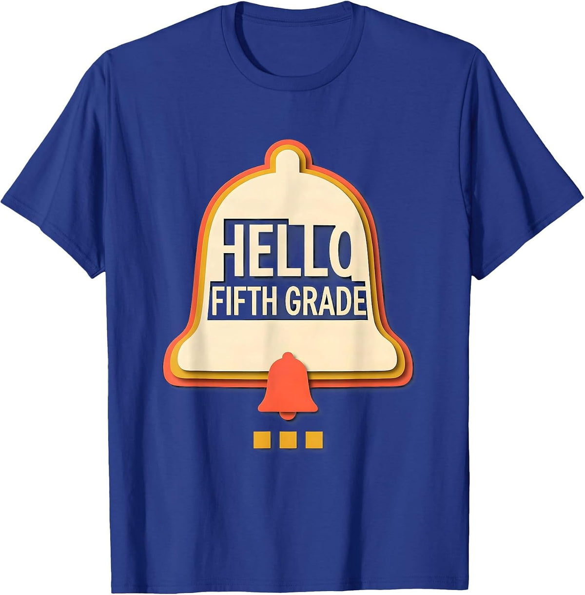 Men's Hello, Fifth Grade Retro Groovy Back To School Teacher T-Shirt - Royal Blue