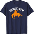 Buck Off, Bucking Bronco Western Rodeo Cowboy Bronc Rider T-Shirt - Navy Blue