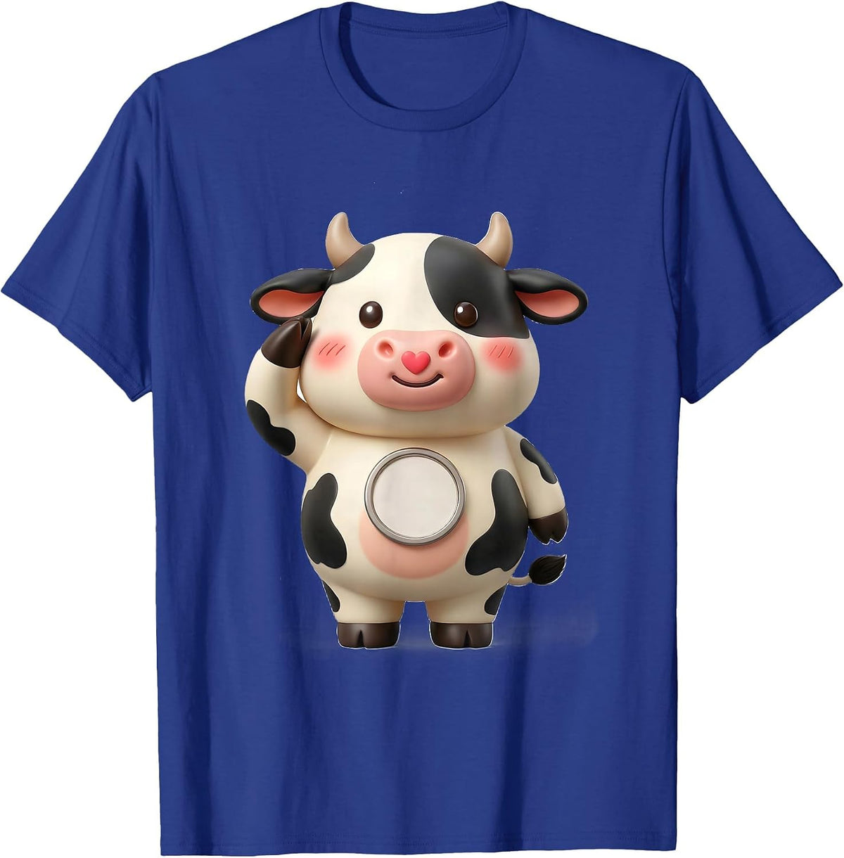 Men's Kawaii Cow Farmer Humor Cute Novelty Gift T-Shirt - Royal Blue