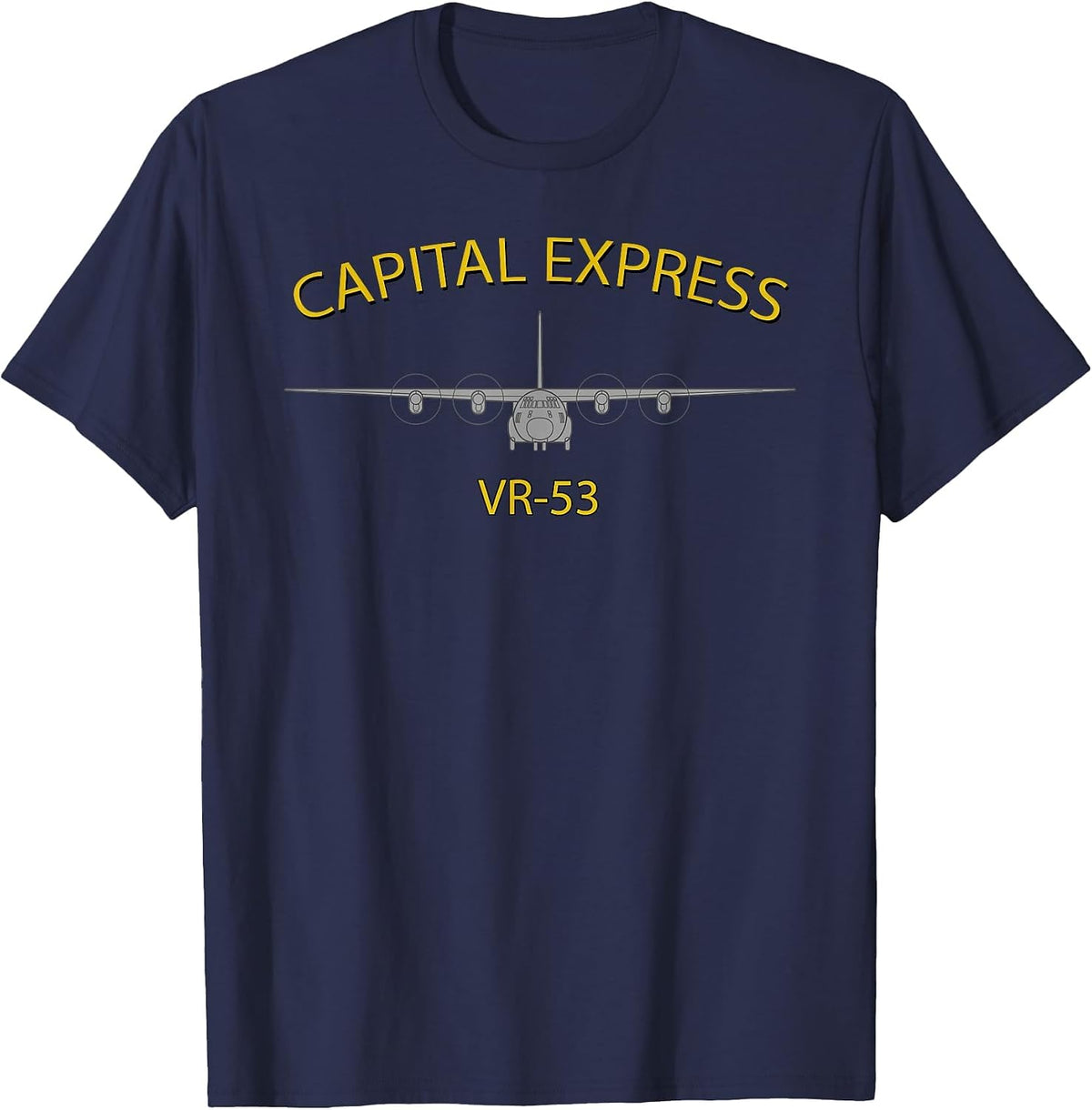 VR-53 Capital Express C-130 Airplane Squadron T-Shirt T-Shirt - Navy Blue