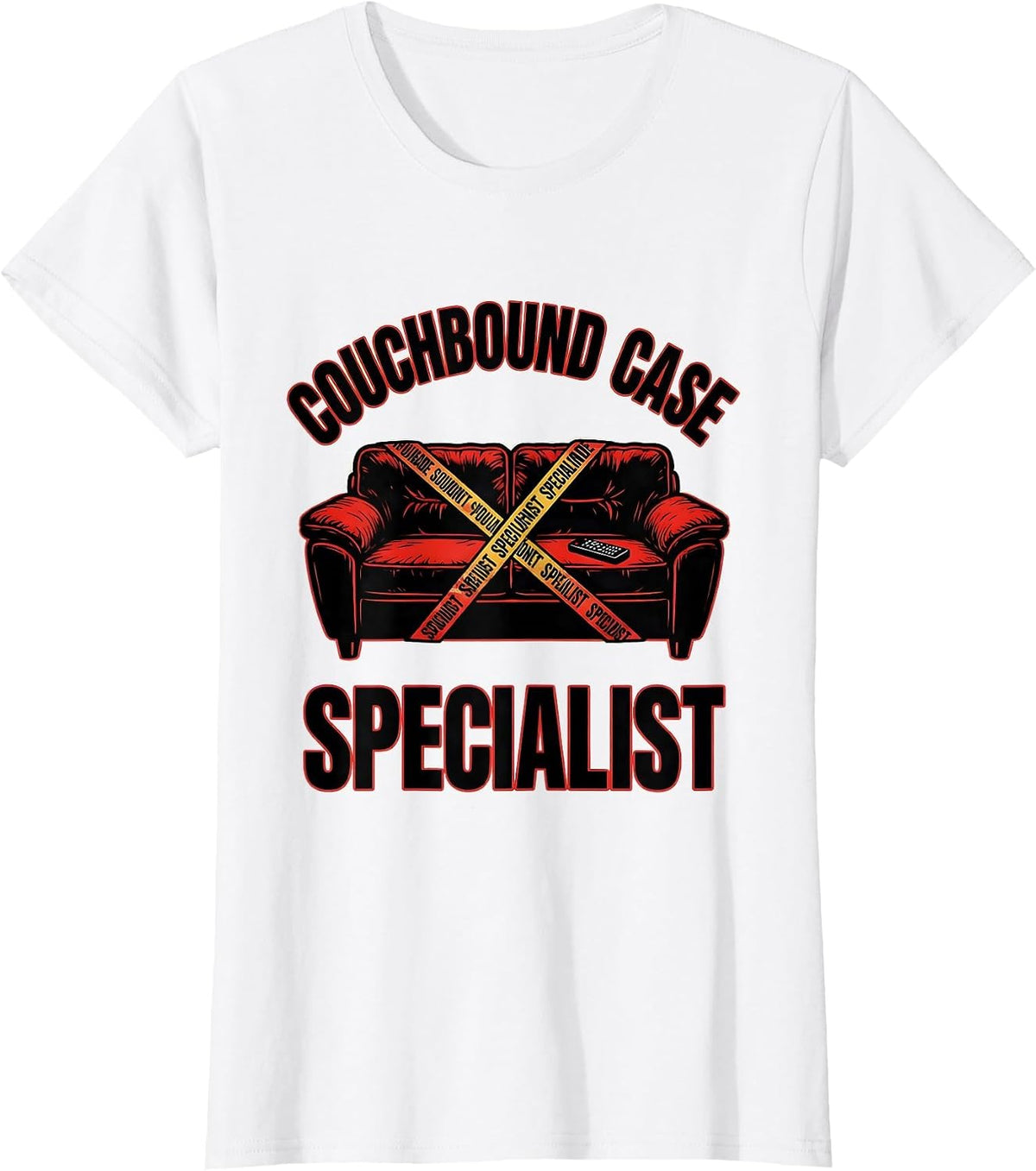 Couchbound Case Specialist Tattoo True Crime Fan Humor T-Shirt - White