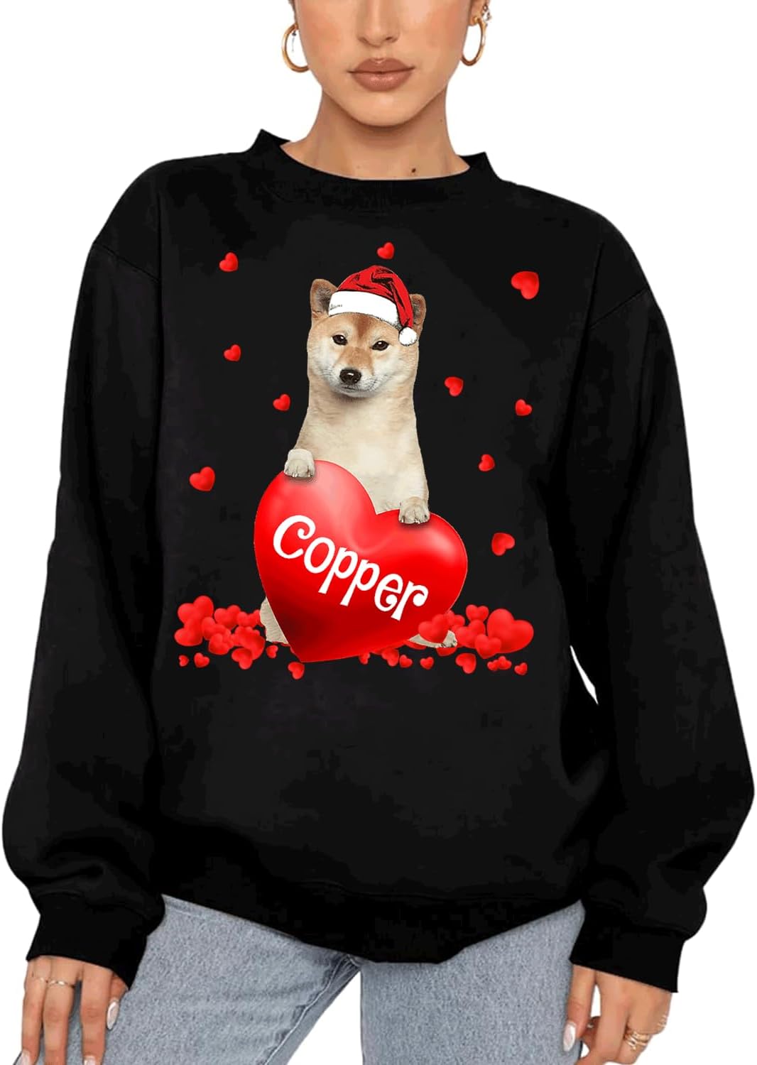 Personalized Goldendoodle 1 Dog Hold Red Heart Shirt - Dog Sweatshirt for Women, Valentine's Day Gifts for Dog Mom, Dog