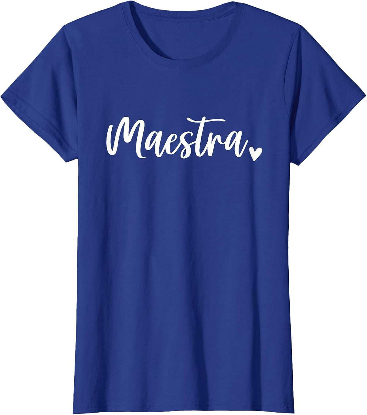 Maestra Cute Womens Bilingual Spanish Teacher T-Shirt - Royal Blue