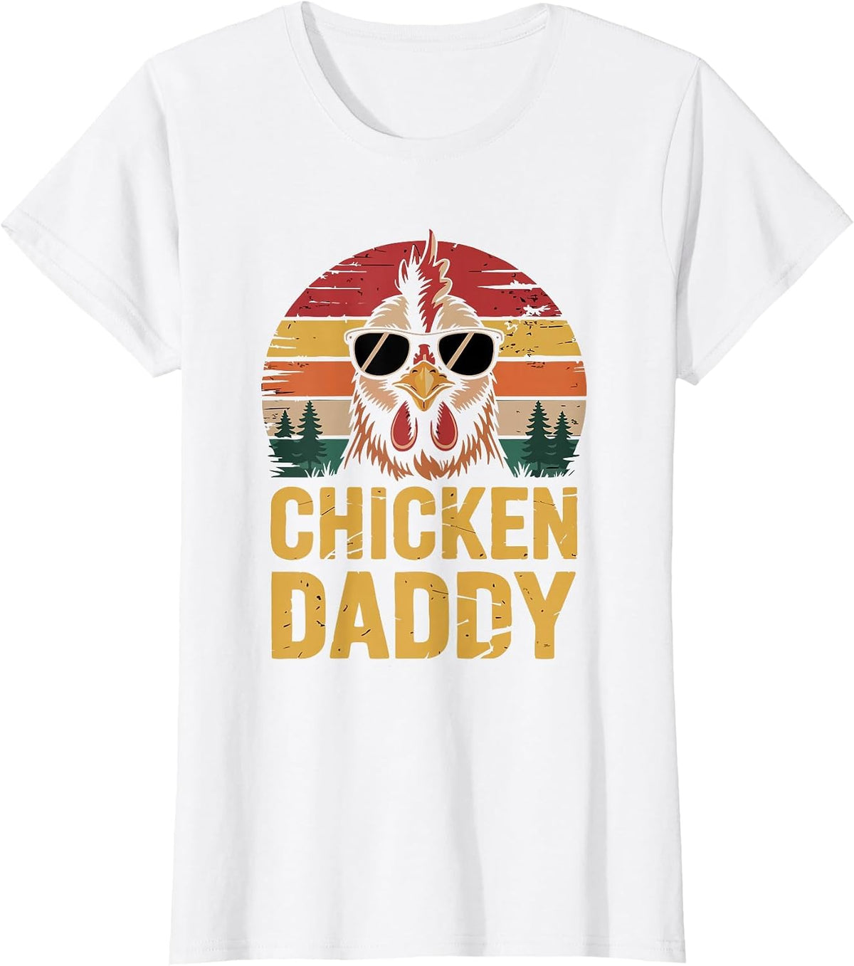 Chicken Daddy Funny Poultry Farming Father Who Raise Chicken T-Shirt - White