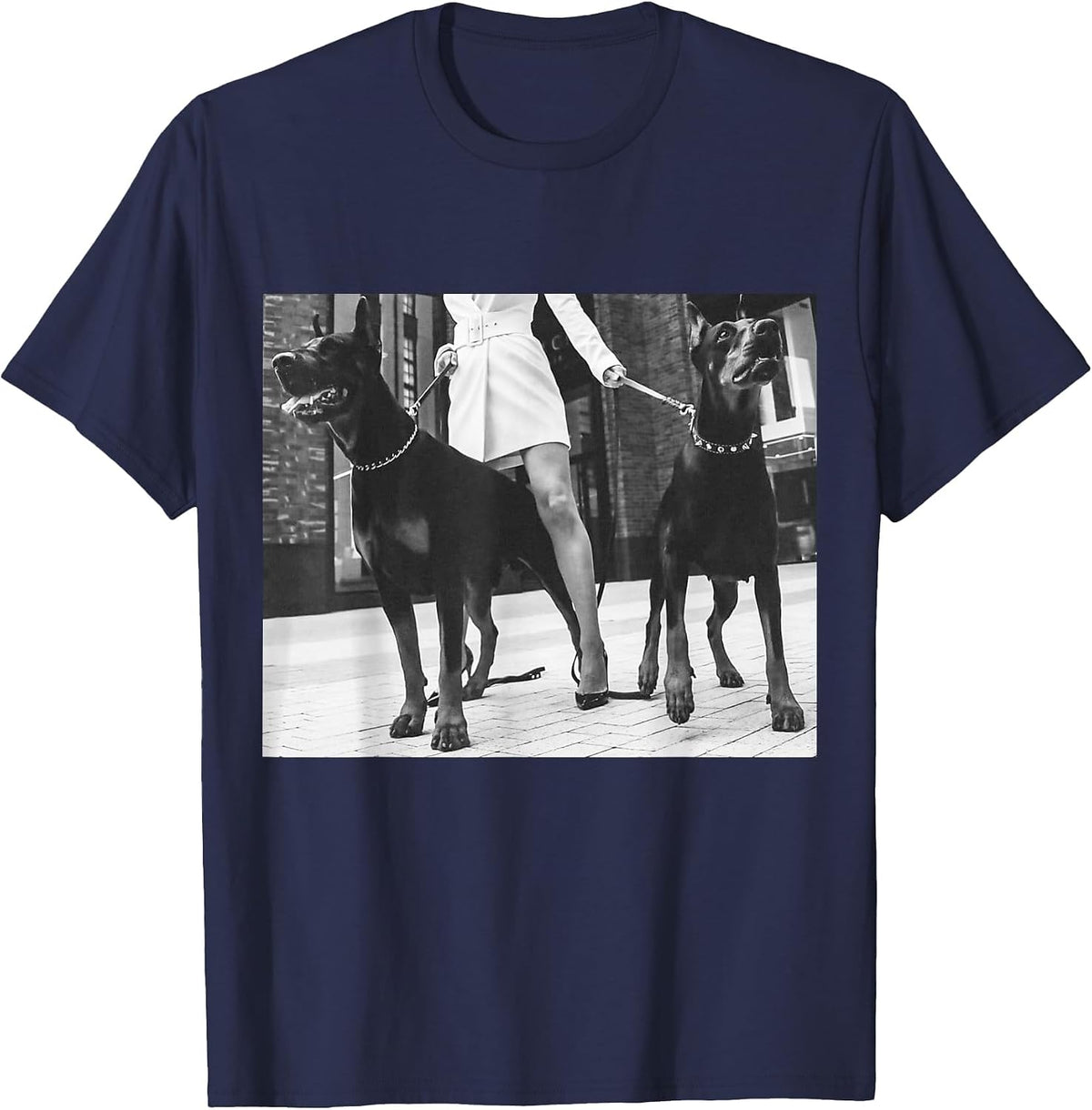 Beware Dobermans on Duty T-Shirt - Navy Blue