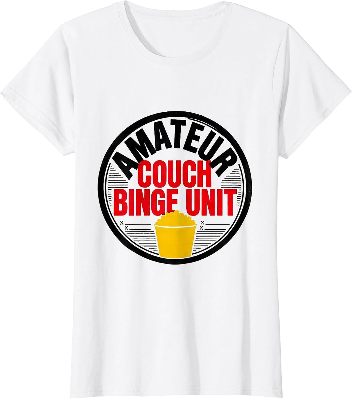 Amateur Couch Binge Unit Funny True Crime Fan Couch T-Shirt - White