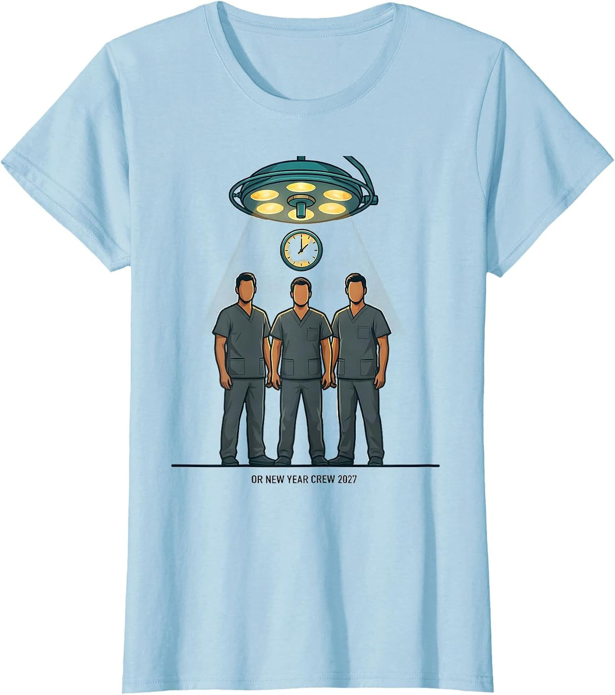 OR New Year Crew 2027 Funny Nurse Squad New Years Eve Party T-Shirt - Baby Blue