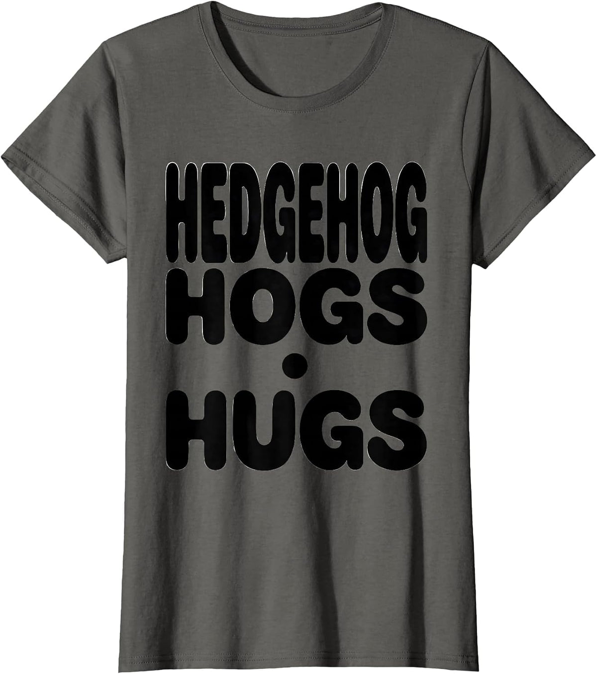 Women's Hedgehog Hogs Hugs Cute Hedgehog Lover Animal Humor T-Shirt - Asphalt Grey
