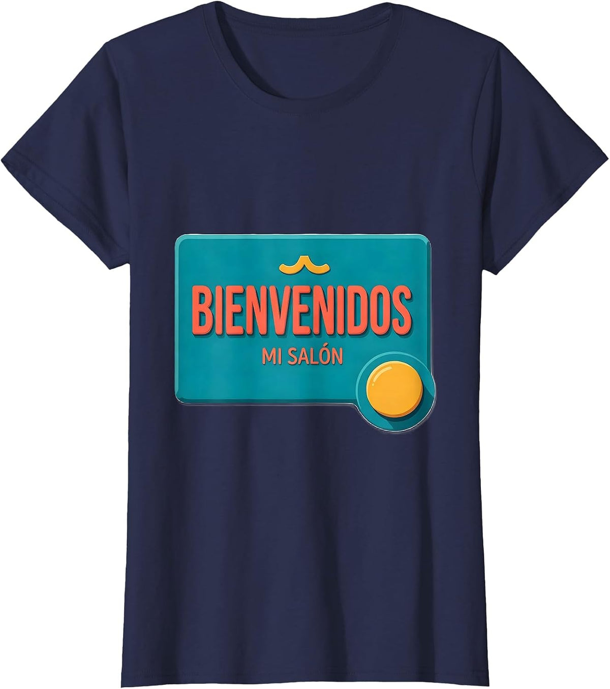 Women's Bienvenidos Mi Salón Bold Bilingual Spanish Teacher T-Shirt - Navy Blue