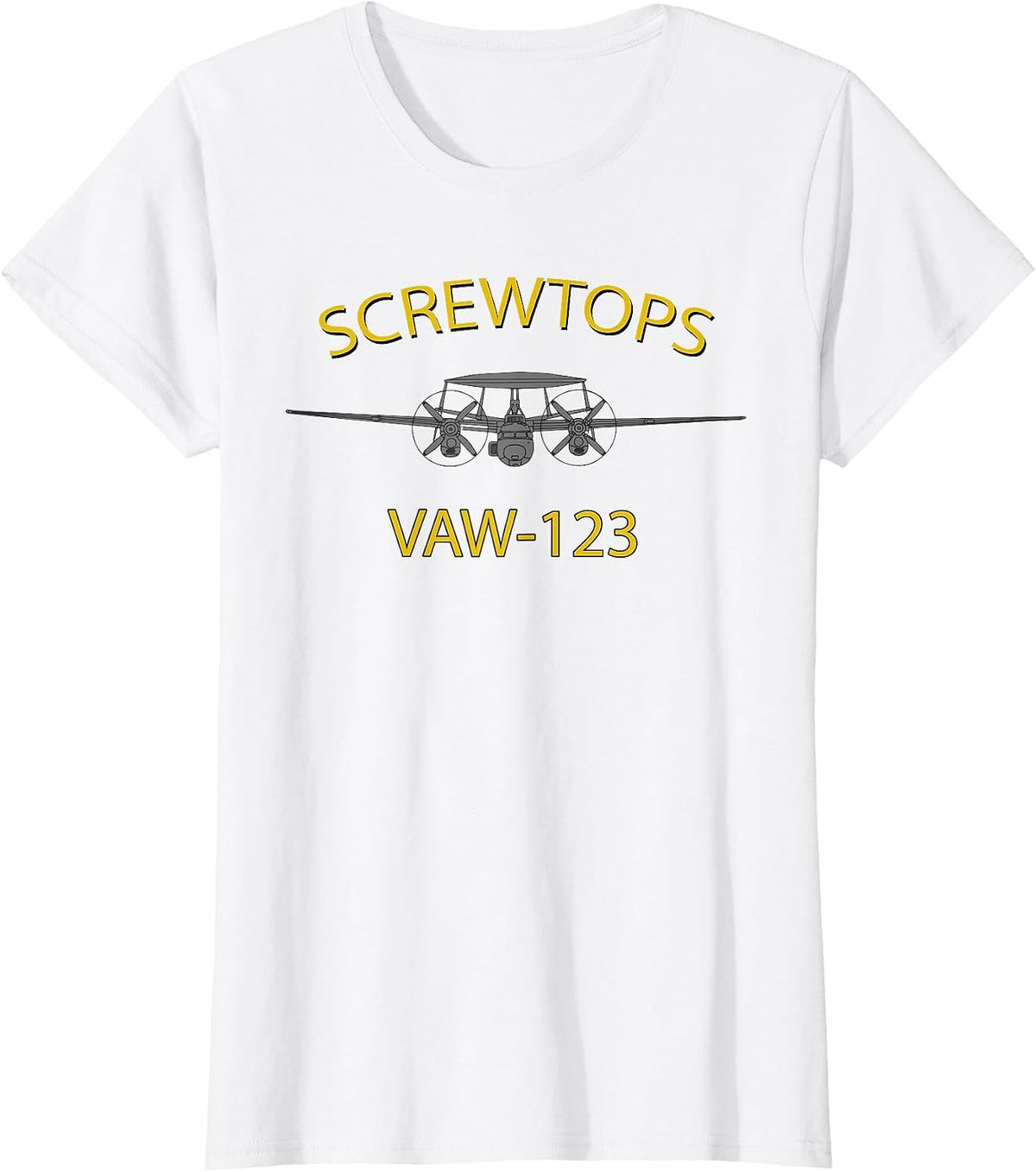 VAW-123 Hawkeye T-Shirt Screwtops Squadron E-2 T-Shirt - White