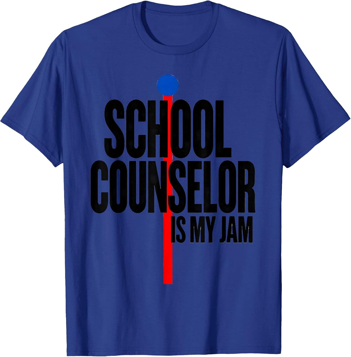School Counselor Is My Jam Groovy Retro Pride T-Shirt - Royal Blue