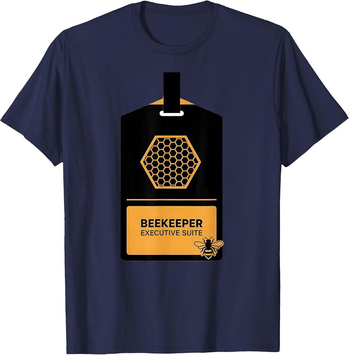 Men's Beekeeper Executive Suite Minimalist Beekeeper Humor T-Shirt - Navy Blue