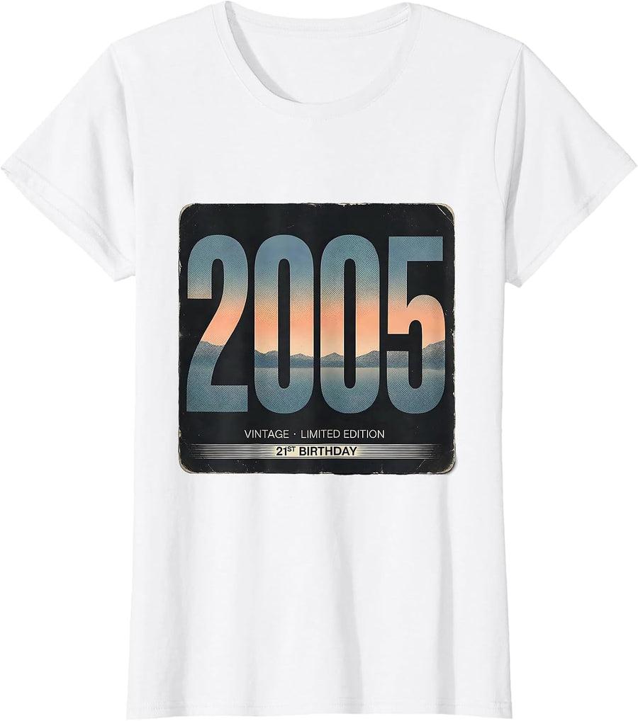 Vintage 2005 Limited Edition 21st Birthday Gift T-Shirt - White