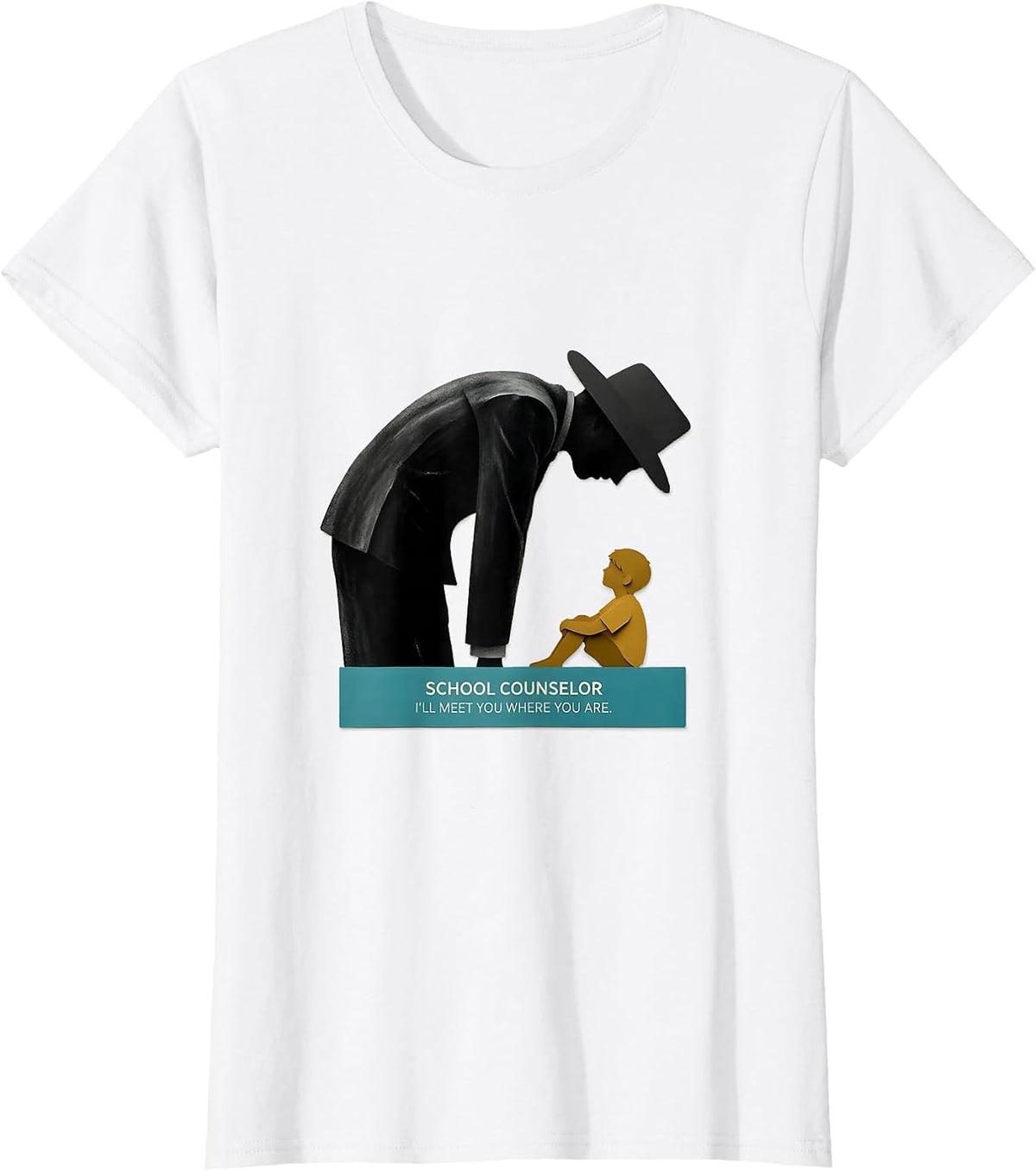 School Counselor I’ll Meet You Where You Are Retro T-Shirt - White