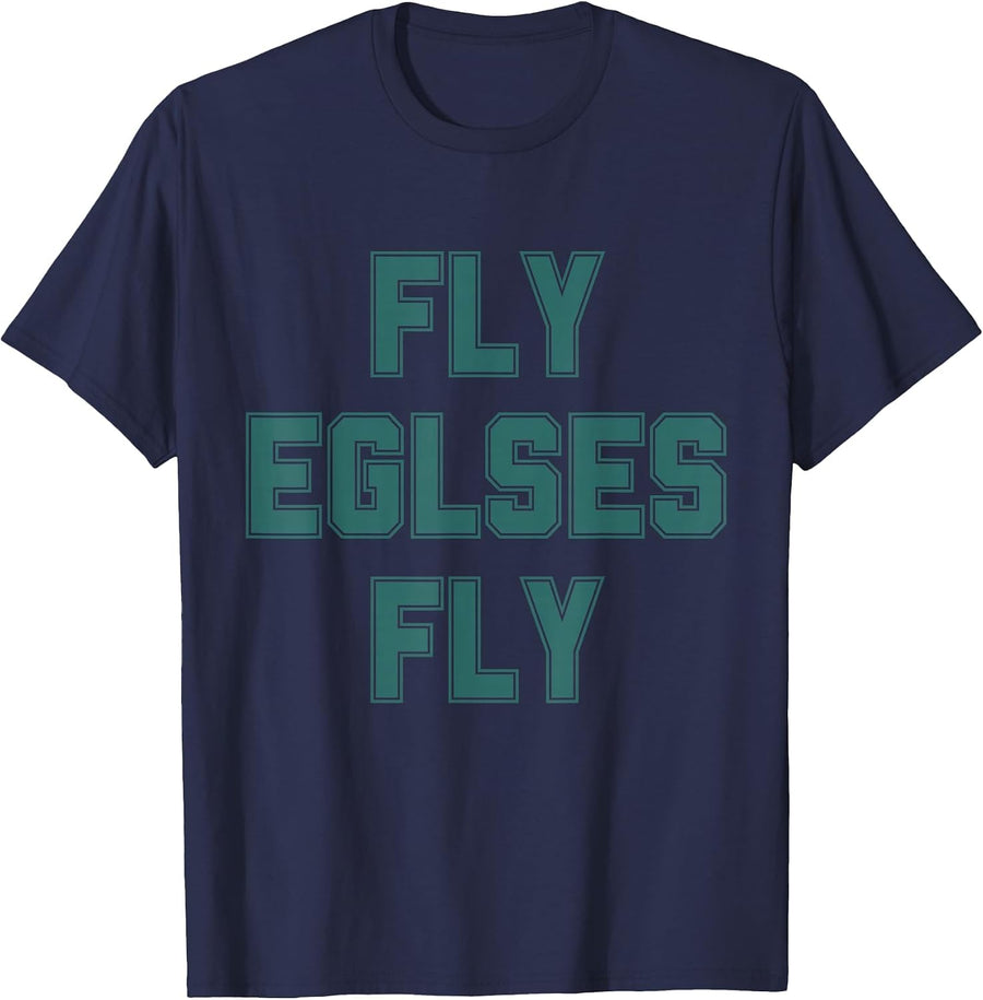 Classic Retro Vintage Green Fly Eglses Fly T-Shirt - Navy Blue