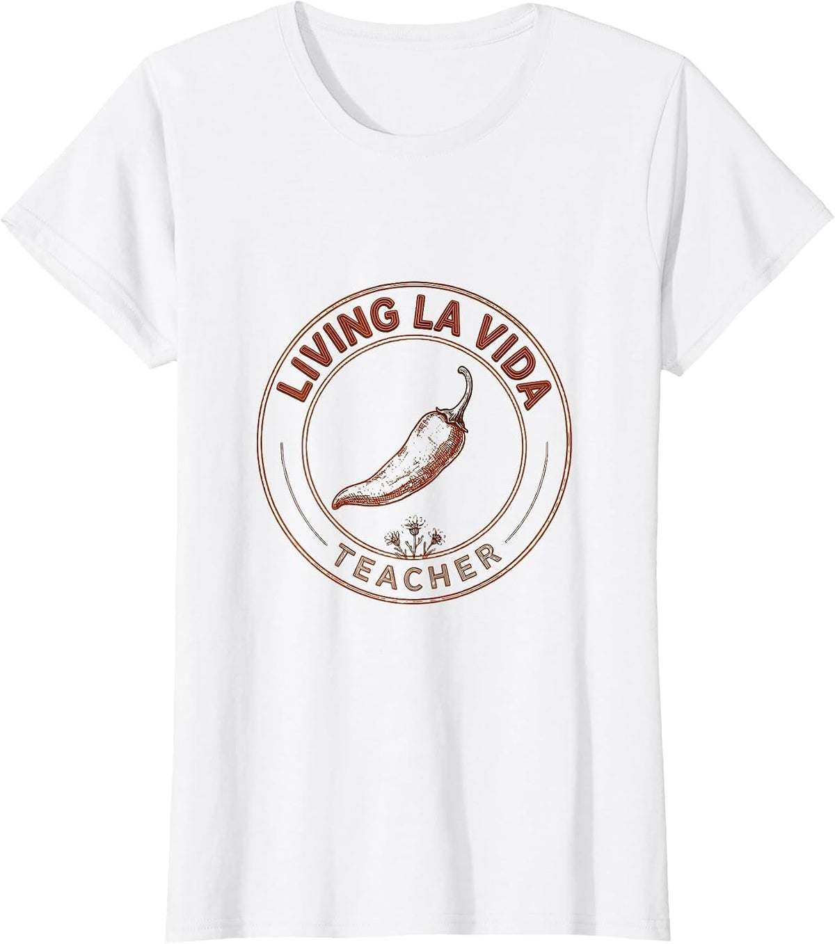 Living La Vida Teacher Spanish Educator Design T-Shirt - White