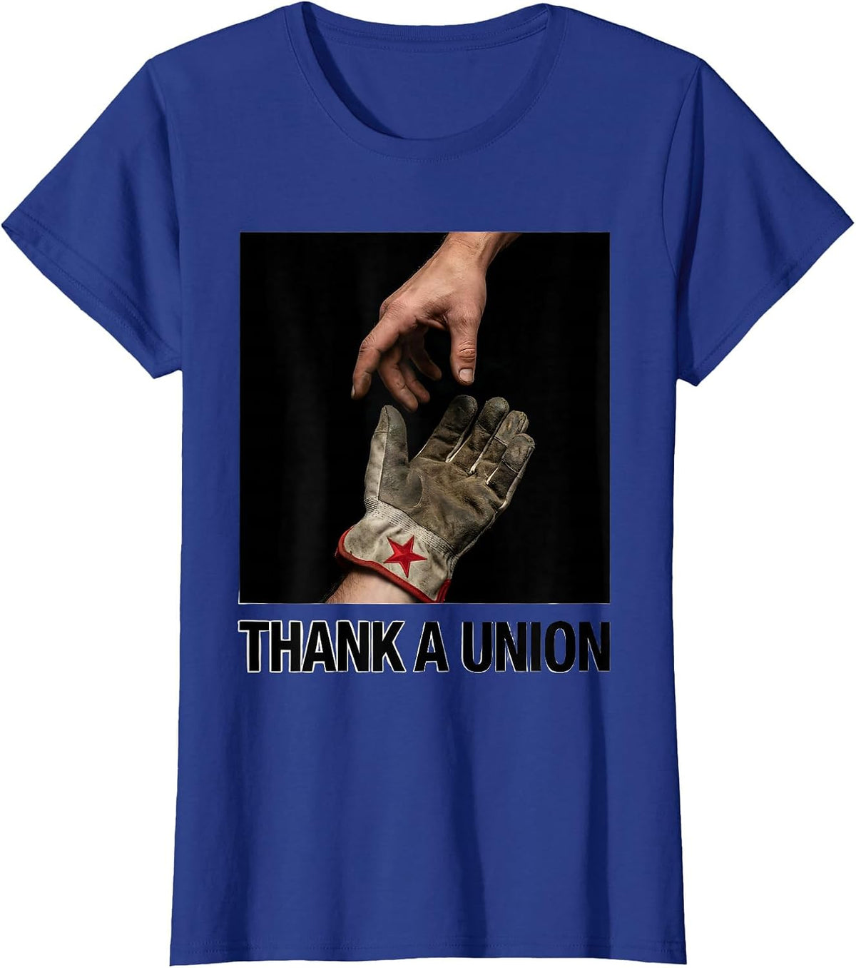 Women's Thank A Union Swiss International Labor Day Skilled Worker T-Shirt - Royal Blue