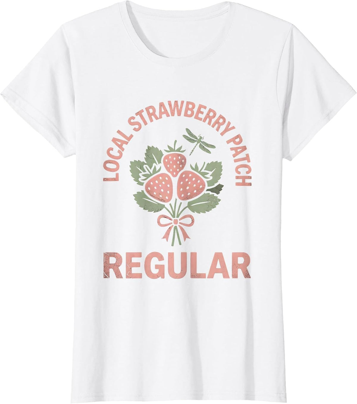 Local Strawberry Patch Regular Graphic Design T-Shirt - White