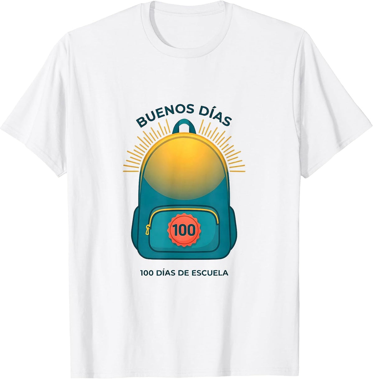 Men's Buenos días, 100 días de escuela Spanish Teacher 100th Day T-Shirt - White