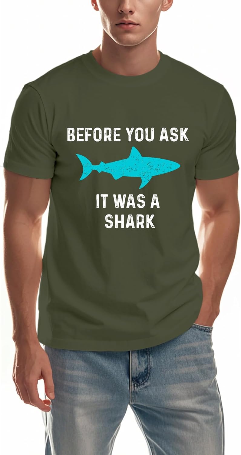 Mens Fishing Shirt Forest Trout Outdoor Fishing Camping Casual Tee - Green1
