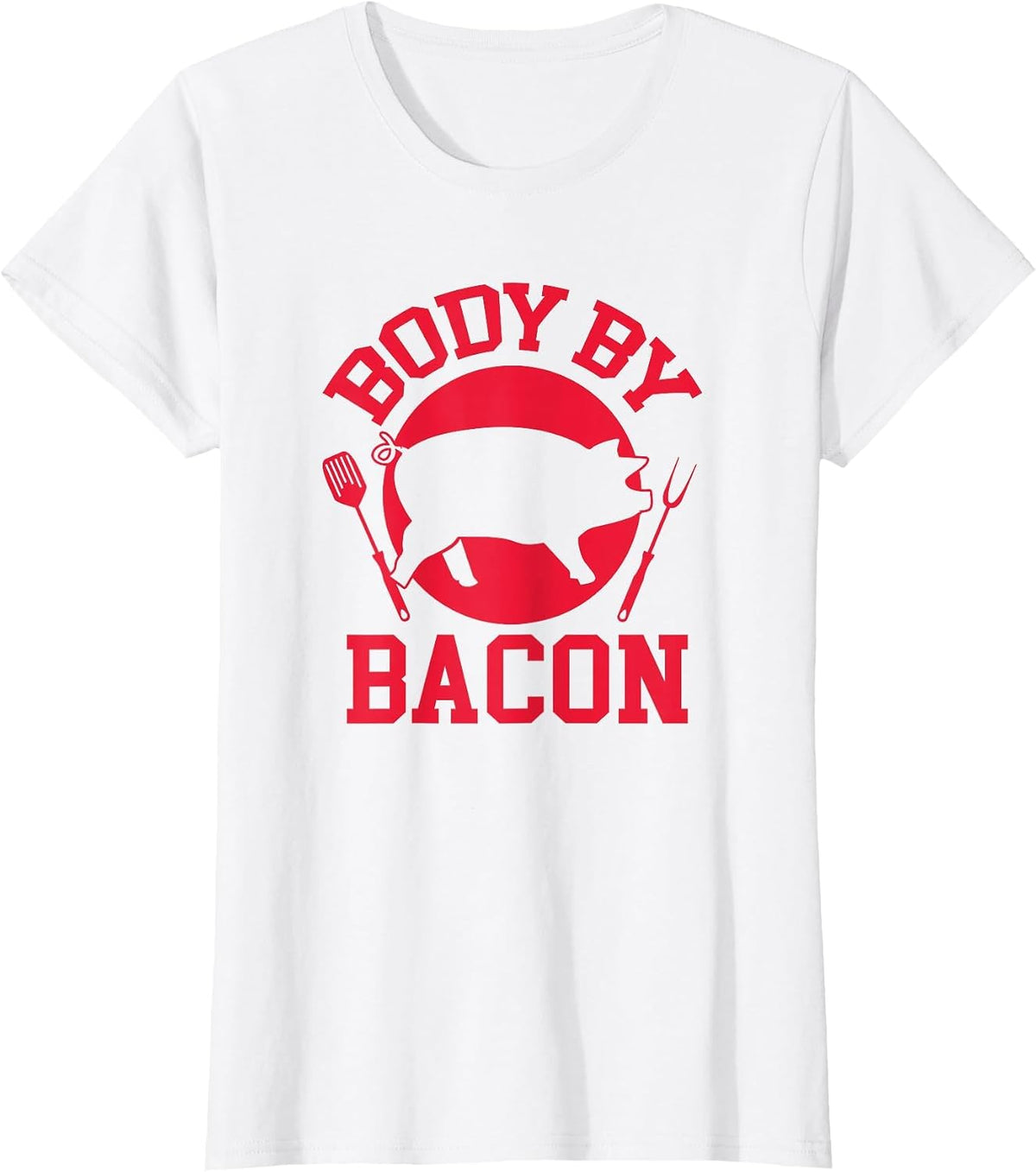 Body by Bacon Funny Keto Carnivore Food T-Shirt - White
