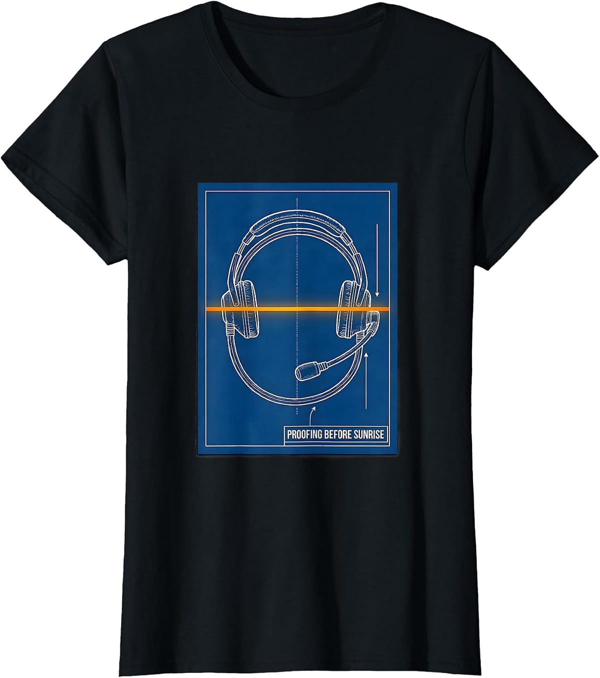 Proofing Before Sunrise Technical Blueprint 911 Dispatcher T-Shirt - Black