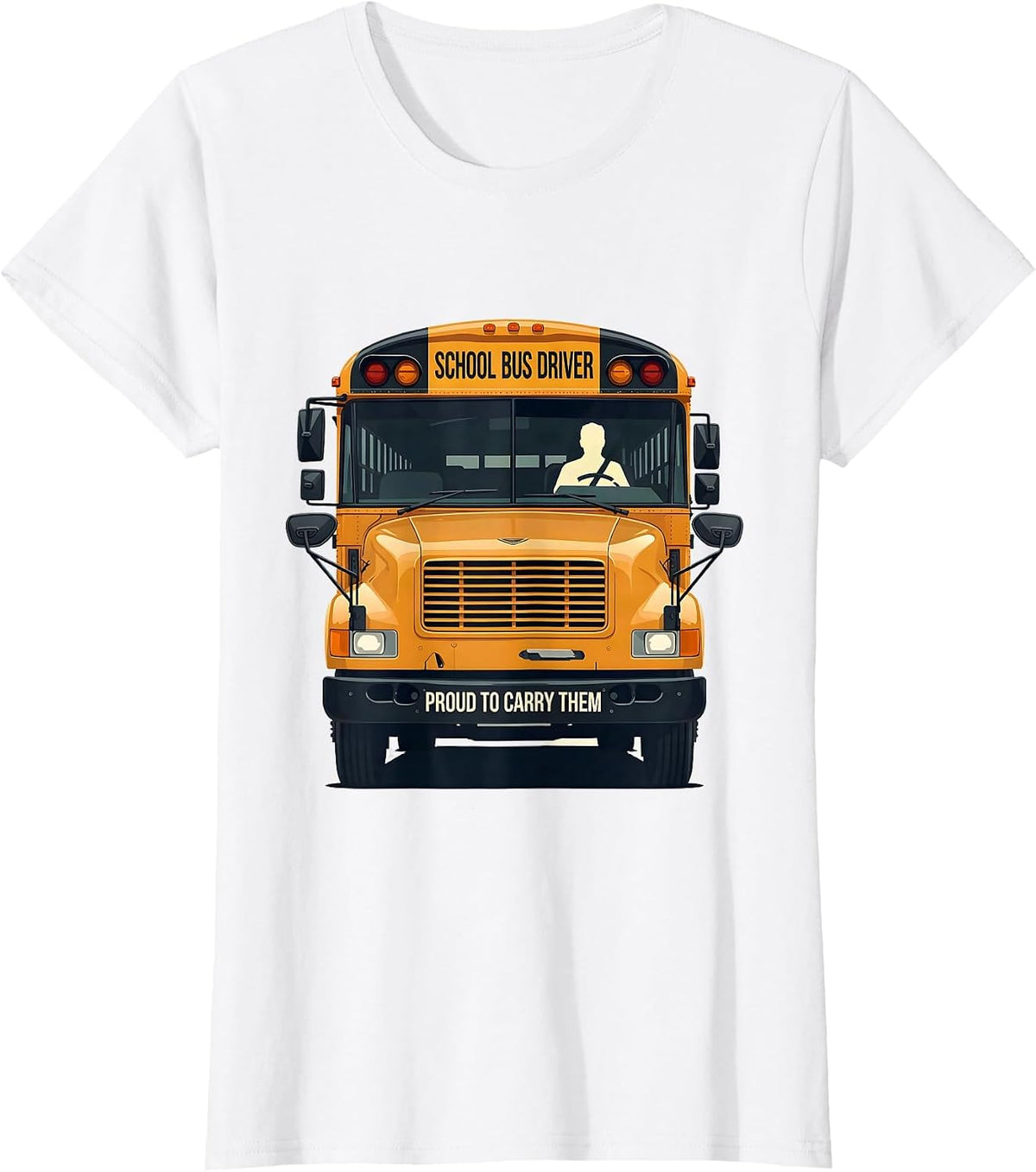School Bus Driver Proud To Carry Them Editorial Conceptual T-Shirt - White
